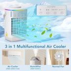 Desktop Air Conditioner Fan Portable Air Cooler Fan With LED Night Light Humidifier Mini Water & Ice Cooling Fan For
