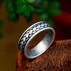 Wide Twist Knitting Ring — Stainless Steel