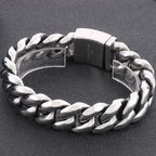 Men's Bracelets 19MM 316L Stainless Steel Cuban Links Chains Man Bracelet for Men Classic On Hand Jewelry Male Accessory