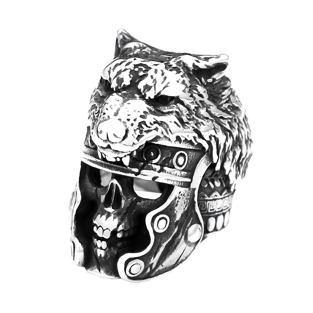 Fashion Punk Vintage Skull Ring Stainless Steel Gothic Biker Ring For Men Women Unique Viking Amulet Jewelry Gift