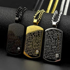 Lord's Prayer Bible Verse Jesus Cross Necklace — Stainless Steel