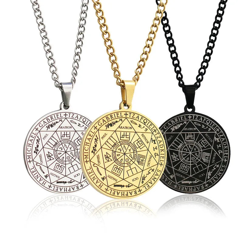 Steel Pendant Coin Solomon Religion