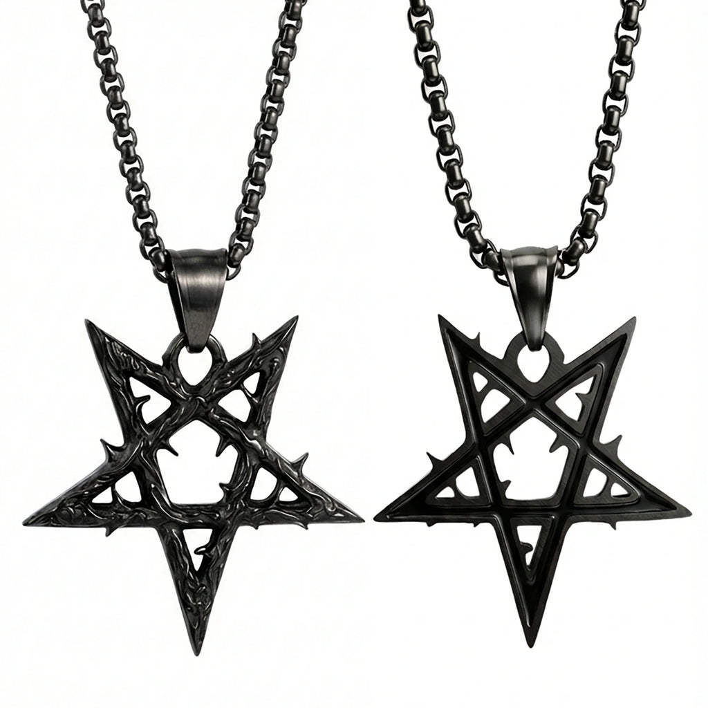 Gothic Satan Goat Silver Pendant Necklace