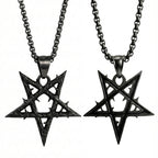 Gothic Satan Goat Silver Pendant Necklace