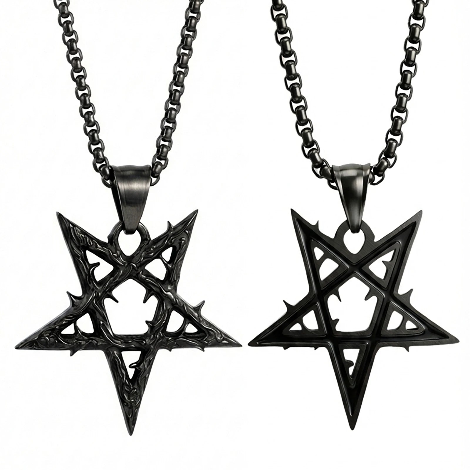 Gothic Satan Goat Silver Pendant Necklace