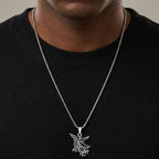Vnox Stainless Steel St Michael Archangel Pendant Necklace for Men, Catholic Protection Amulet Box Chain Religious Jewelry Gift