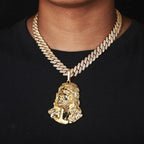 Hip Hop High Polishing Bling JESUS PIECE Pendants Necklace Men Rapper Jewelry Gold Silver Color