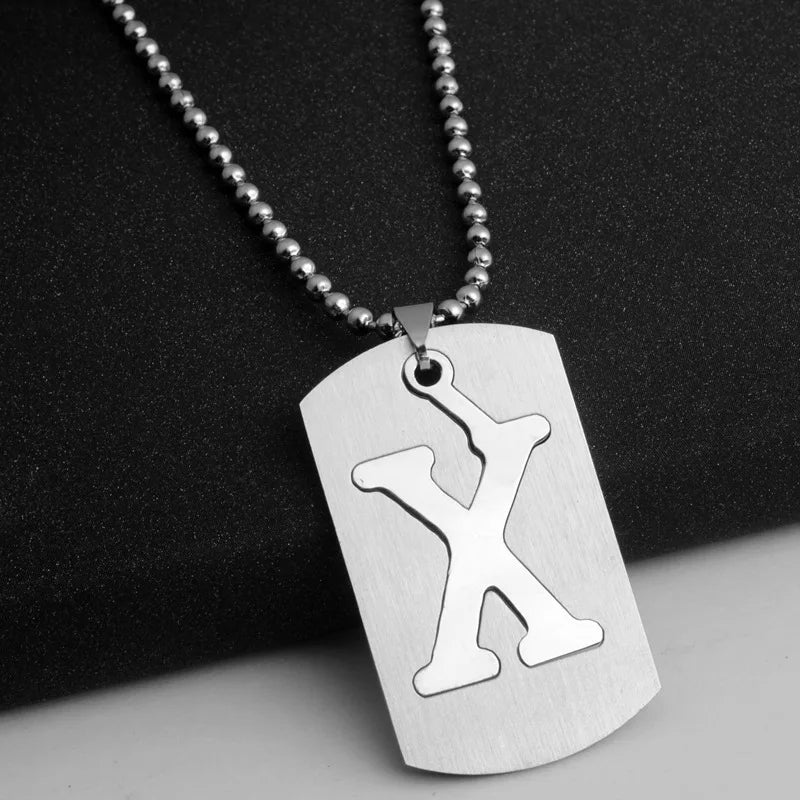 Steel Pendant 316L Initials Letter Name