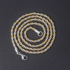 Rope Chain Necklace Two-Tone Stainless Steel 3MM