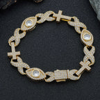 Cross Chain Necklace Iced Out Eye CZ Diamond