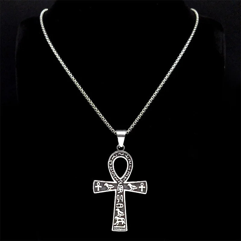 Cross Egyptian Steel Pendant Anka Vintage