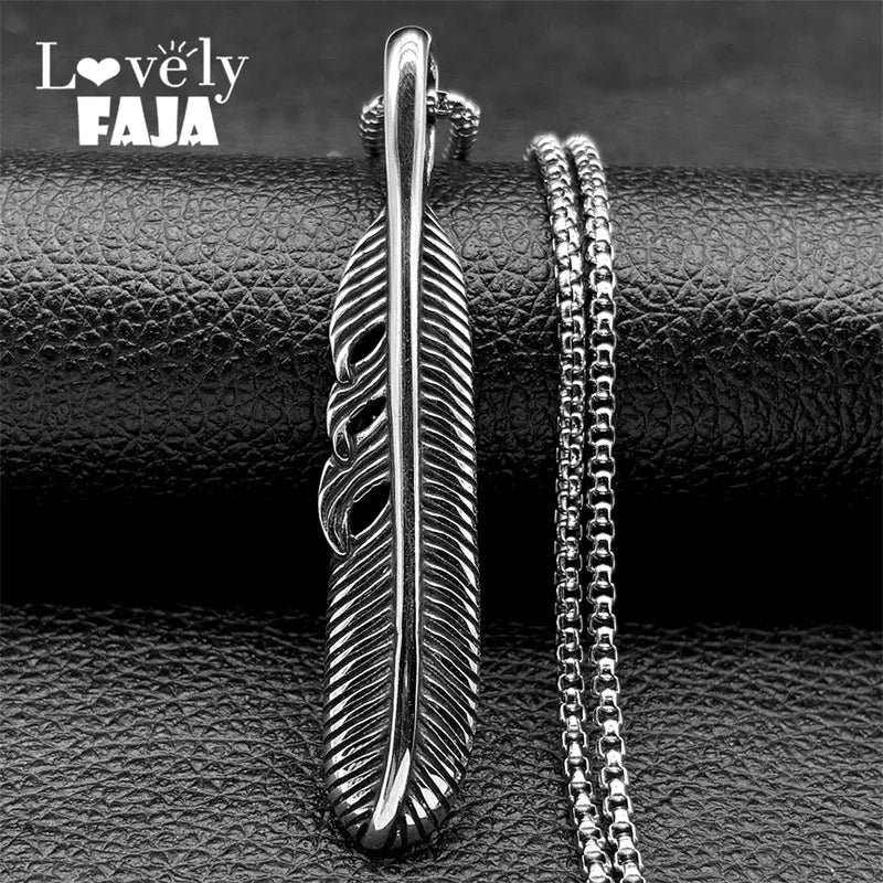 Silver Pendant Vintage Feather Leaf Shaped Sweater