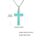 Classic Stainless Steel Cross Pendant Necklace, Turquoise Black Agate Tiger Eye Natural Stone Vintage Fashion Jewelry for Men