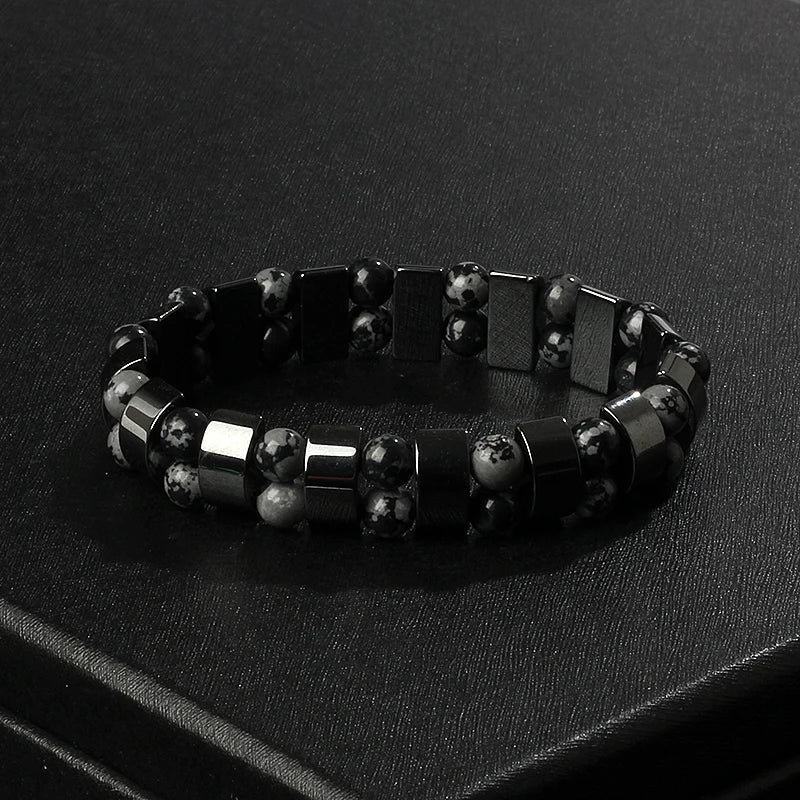 Fashion Wave Hematite Magnetic Bracelet Men Original Beaded Hematite Energy Bracelets for Women Positive Energy Jewelry