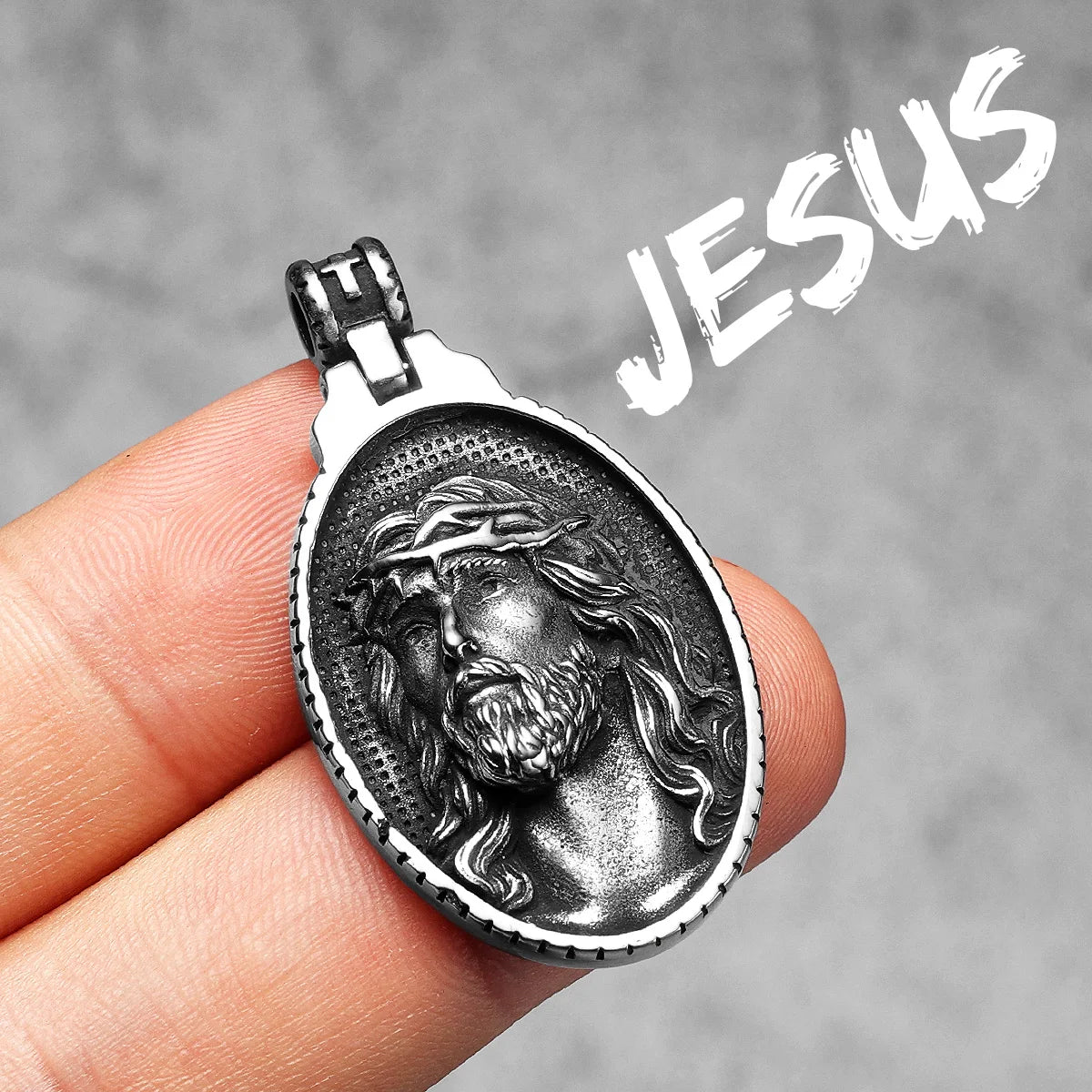 Jesus Cross Pendant Necklace — Stainless Steel