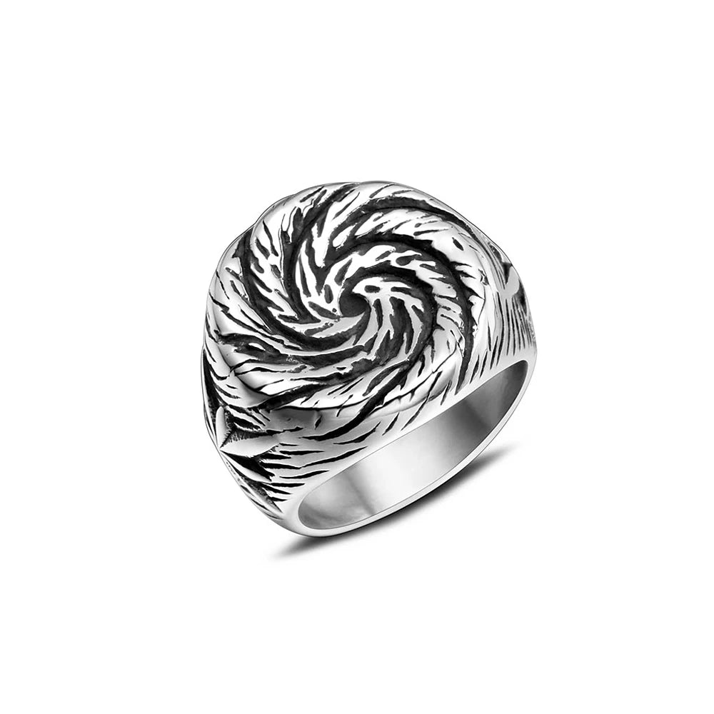 Fashion Punk Stainless Steel Fire Dragon Rings For Men Women Hip Hop Biker Vintage Vikings Animal Ring Amulet Jewelry