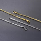 Cross Pendant Rope Box Chain Necklace Iced Out CZ
