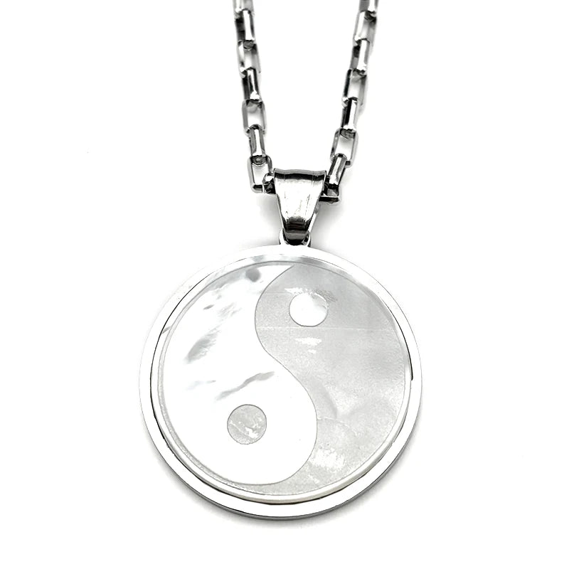Yin Yang Gold Pendant Necklace — Stainless Steel