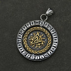 Stainless steel Nordic Rune Thor\'s Hammer Pendant Odin Celts Valknut Thors axe Necklace Men's Amulet Jewelry