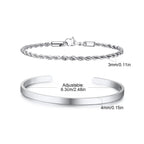 Cuff Bangle Bracelet Set — Stainless Steel