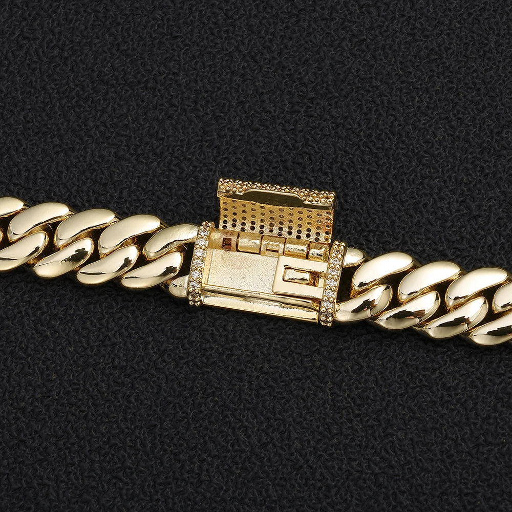 8/12/15/20mm Cuban Link Chain Bracelet Full Micro Pave Cubic Zirconia Hip Hop Jewelry for Men and Women