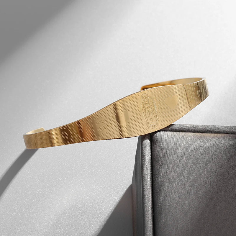 Fashion Design Stainless Steel Curved Tableware Fork Open Bracelet Men and Women Personality Charm Hip Hop Casual