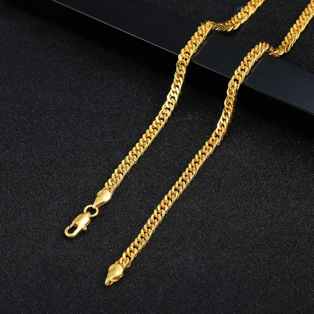 24K Gold Boss Necklace 4mm 60cm