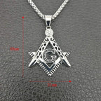 Hot sale new Free mason Masonic AG titanium steel necklace with rainstone HIPHOP pendant fashion jewelry best friends Promotion