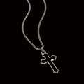 2025New Smooth Cross Necklace women and Men's Titanium Steel Versatile Long Cross Pendant Sweater Chain Accessories