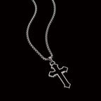 2025New Smooth Cross Necklace women and Men's Titanium Steel Versatile Long Cross Pendant Sweater Chain Accessories