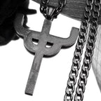 Gothic Silver Pendant Chain Necklace — Stainless Steel