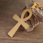 Ancient Egyptian Animal Totem Ankh Cross Pendant Necklace for Men Women Fashion Charm Lucky Riding Jewelry