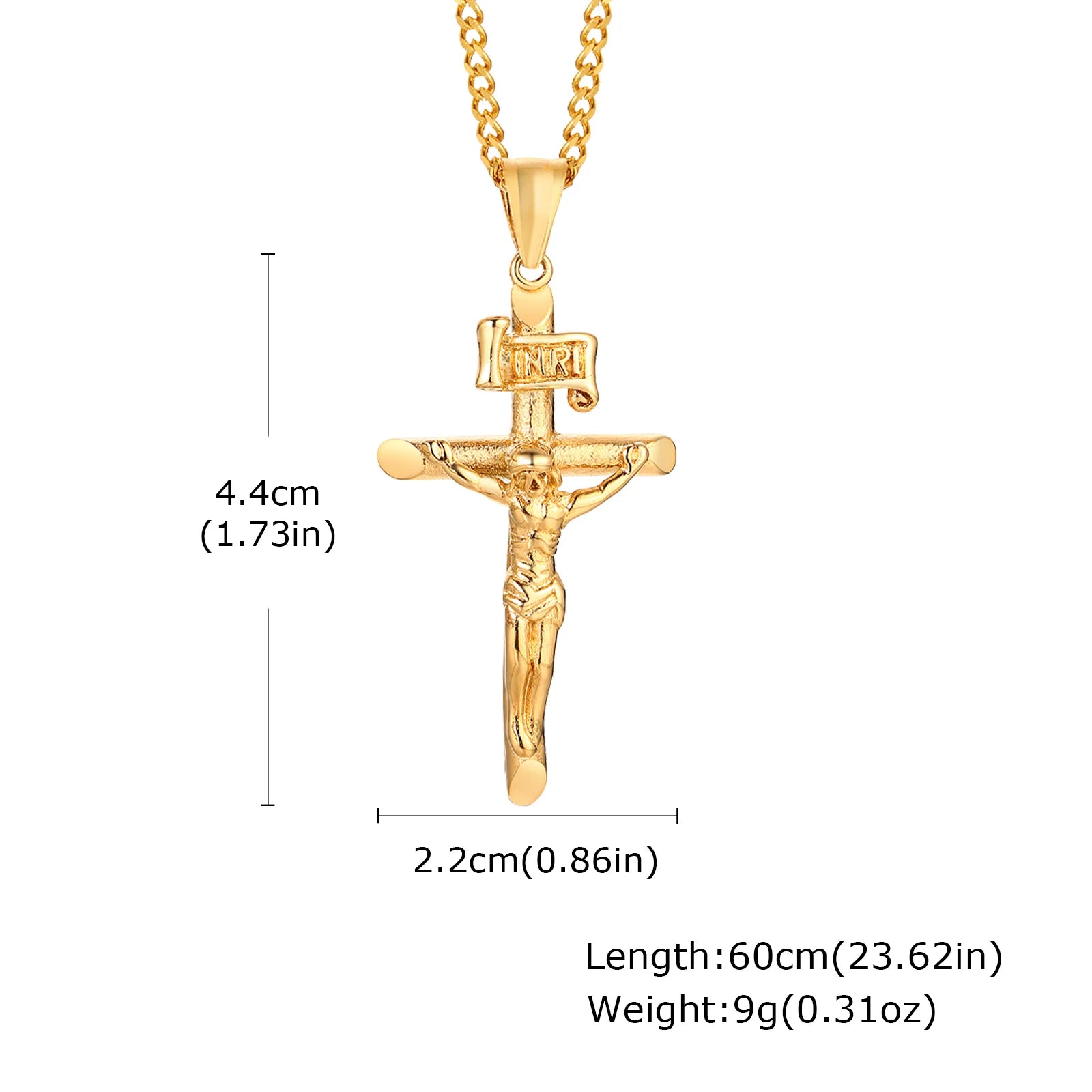 Stainless Steel Catholic Cross Necklace for Men,St. Benedict's Catholic Crucifix Pendant Necklace,Religion Gothic