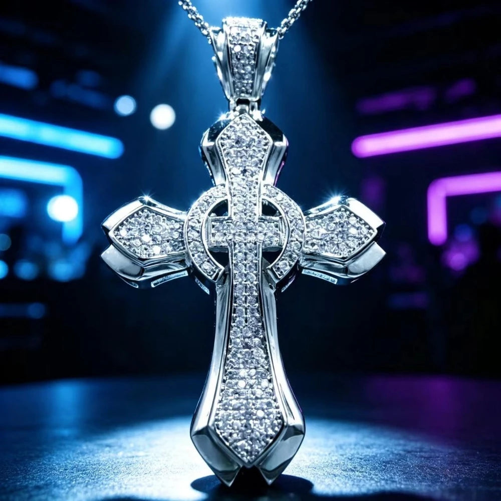 Iced Out Fully Set Pendant — Silver-Tone or Gold-Tone