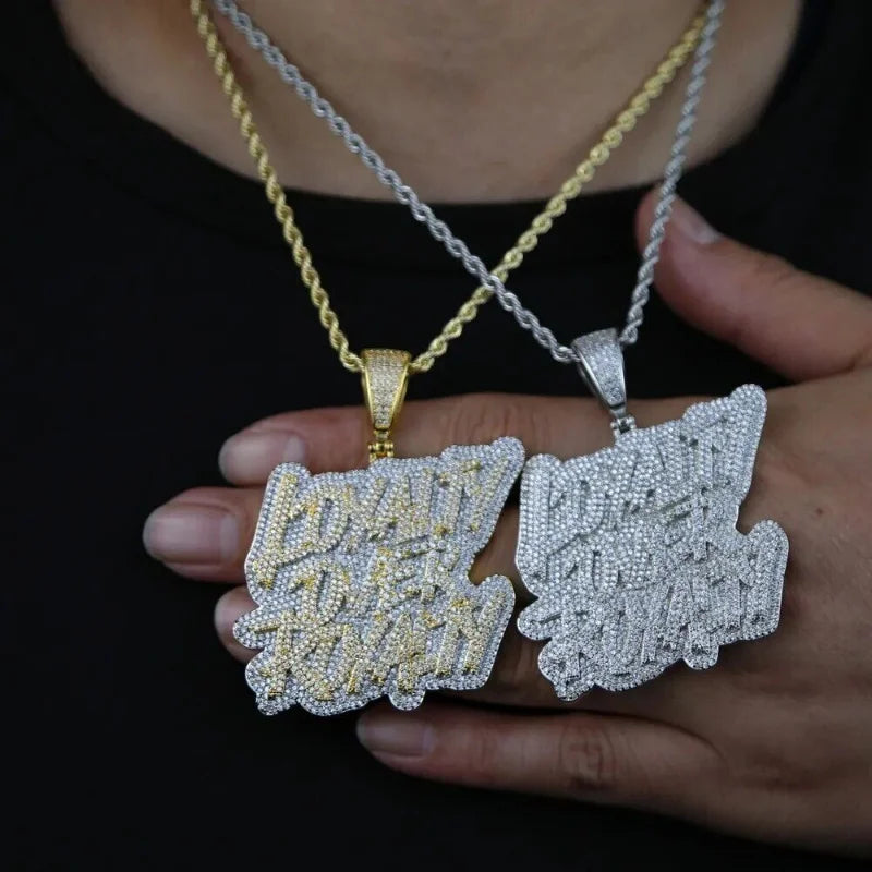Iced Out Letter Pendant Necklace