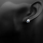 925 Silver Moon Sun Stud Earrings — Silver