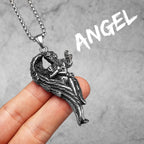 Angel Wing Pendant Necklace — Stainless Steel