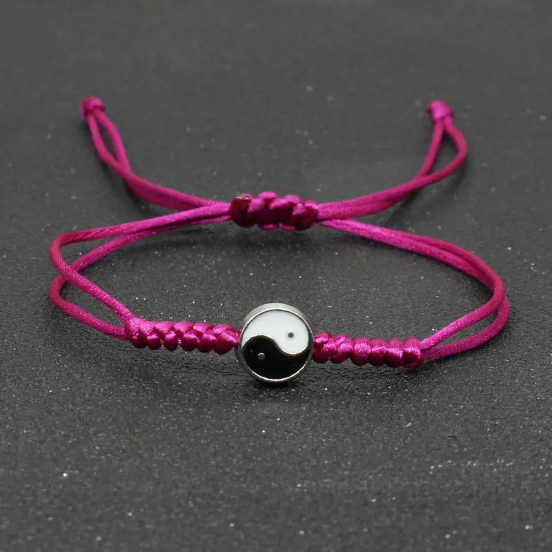 Yin Yang Braided String Bracelet — Adjustable, Multiple Colors