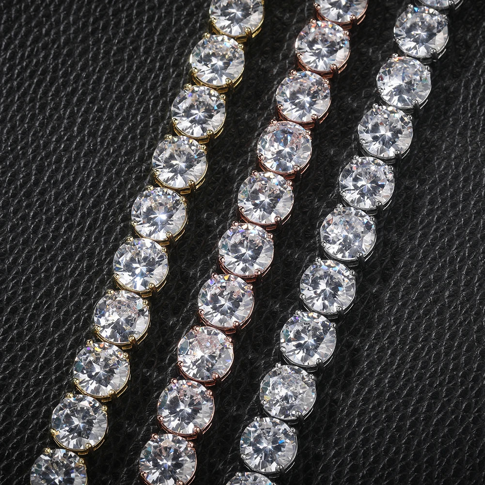 UWIN 10mm Tennis Chain Bracelet Zirconia Iced Out Cubic Baguette Bail Zirconia Fashion Luxury Hiphop Jewelry