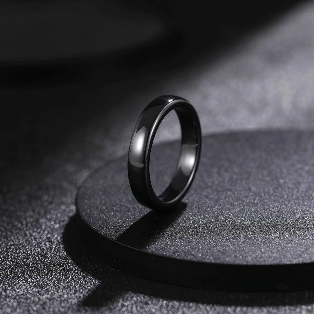 Kolmnsta 2/4/6mm Black Brushed Fashion Ceramic Ring Women Men Wedding Rings Engagement Band Female Jewelry bague Plus
