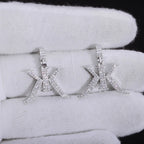 Silver 925 Iced Out Letter Pendant Moissanite