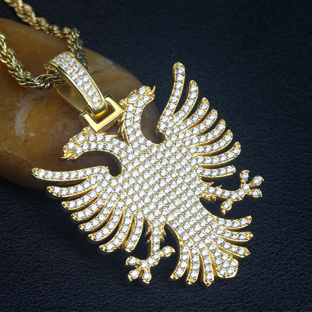 Iced Out Eagle Pendant — 925 Silver