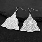 Odin Steel Earrings Viking Witch Celtic Knot Hoop