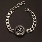 Medieval Norse Viking Rune Wolf Bracelet Man Stainless Steel Valknut Witch Knot Compass Bracelet for Men Scandinavian