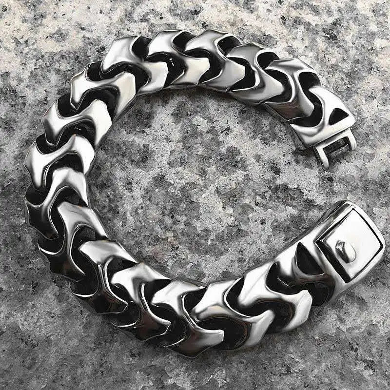 Punk Rock Viking Cuban Curb Bracelet Wrist Men Retro Hiphop Stainless Steel Charm Chain Male Dragon Bracelets Bangle
