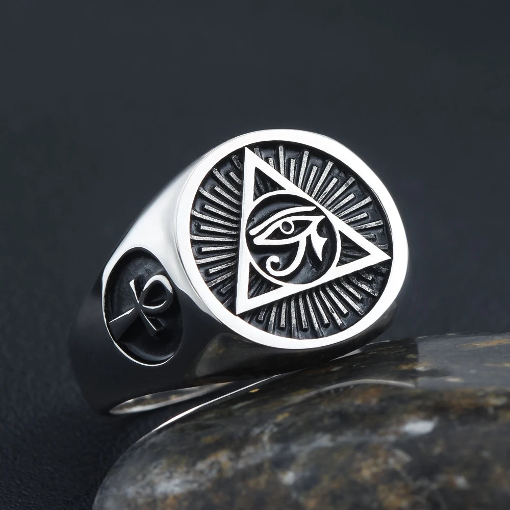 Eye of Horus Cross Ring — 925 Silver