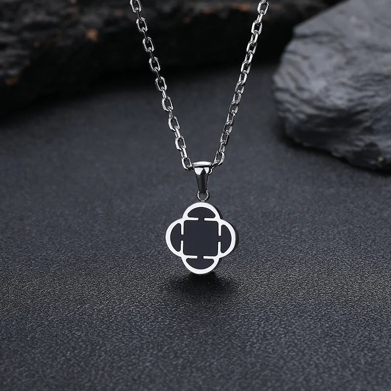 Stylish Men Petal Charms Necklace,Waterproof Stainless Steel Luck Leaf Pendant,Birthday Anniversary Father Gift for Him