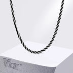 Vnox 3.8mm Rope Chain Necklaces for Men, Stainless Steel Adjustable Twisted Sigapore Link Choker, Casual Punk Rock Male Collar﻿