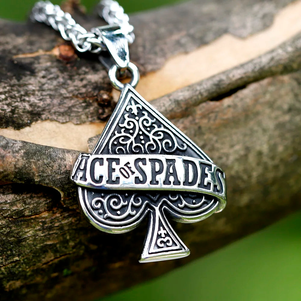 Poker Stainless Steel Pendant Necklace