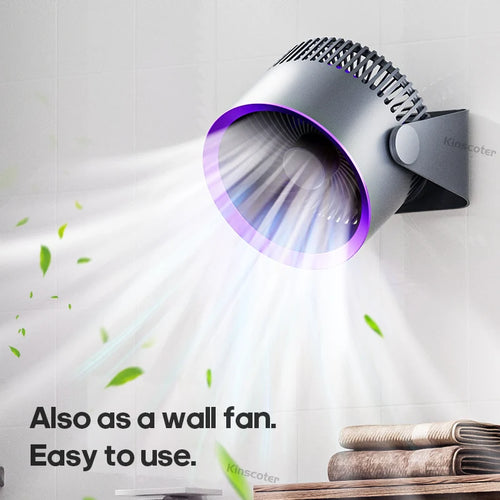 Cordless Wall-Mount Fan — 4000mAh, USB